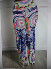 Load image into Gallery viewer, Womens Plus Size Navy Blue Floral Delight Palazzo Wide Leg Pants
