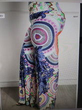 Load image into Gallery viewer, Womens Plus Size Navy Blue Floral Delight Palazzo Wide Leg Pants
