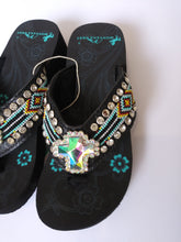 Load image into Gallery viewer, Montana West Aztec Hand Beaded Concho Cross Sandals 5 7 8 9 10 11
