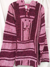 Load image into Gallery viewer, Mexican Poncho Pullover Baja Hoodie Pink Sweatshirt  2X
