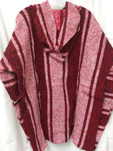 Load image into Gallery viewer, Mexican Poncho Pullover Baja Hoodie Red Sweatshirt  2X
