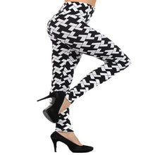 Load image into Gallery viewer, Womens High waisted Black And White Checkered Leggings S, M, L
