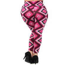 Load image into Gallery viewer, Womens Geometric Psychadelic Groovy Plus Size Leggings XL, 2X
