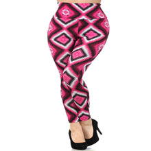Load image into Gallery viewer, Womens Geometric Psychadelic Groovy Plus Size Leggings XL, 2X
