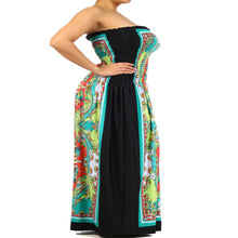Load image into Gallery viewer, Womens Summer Beach Floral Strapless Plus Size Dress 1X
