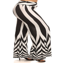 Load image into Gallery viewer, Womens Black And White Palazzo Bolero Flare Wide Leg Pants

