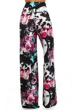 Load image into Gallery viewer, Womens Mirrored Faces Palazzo Bolero Wide Leg Flared Pants S M L
