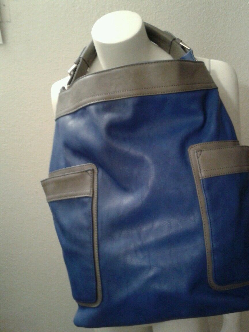 Womens Large Blue Tote Shoulder Bag