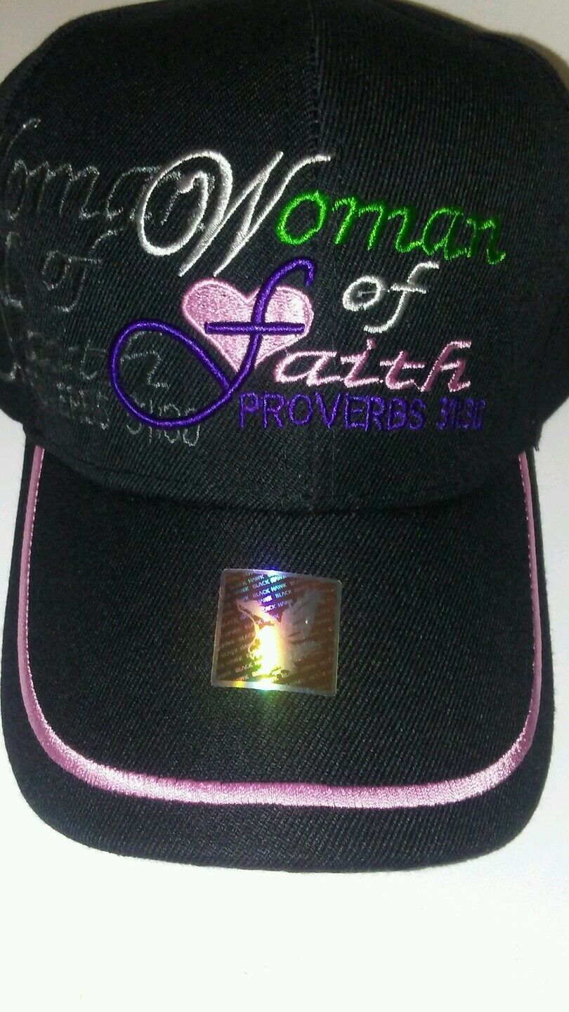 Womens Women of Faith  Proverbs 31:30 Black Baseball Cap