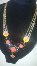 Load image into Gallery viewer, Fashion Spring Bloom Orange/ Black Statement Necklace Piece
