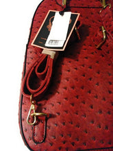 Load image into Gallery viewer, Womens Wine Colored Ostrich Leather Inspired Book bag Purse

