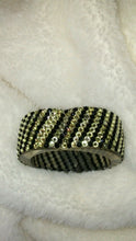 Load image into Gallery viewer, Womens Heart Shaped Black Bracelet with Diamond like Rhinestones
