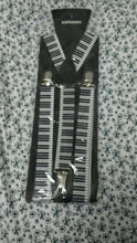 Load image into Gallery viewer, New Women Mens Clip On Y-Shaped Black And White Piano Suspenders
