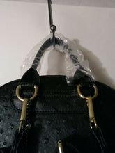 Load image into Gallery viewer, Womens Black Colored Ostrich Leather Inspired Book bag Purse
