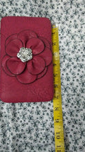 Load image into Gallery viewer, Womens Large Leather  Wallet With A Flower Rhinestone

