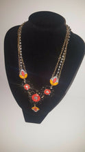 Load image into Gallery viewer, Fashion Spring Bloom Orange/ Black Statement Necklace Piece
