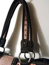 Load image into Gallery viewer, Montana West Concealed Weapons Pink And Brown Shoulder Purse with Wallet

