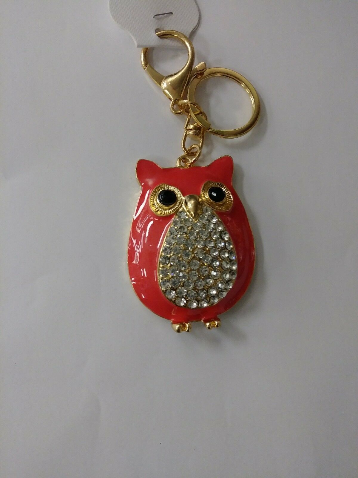 Bag Charm Crystal Key chain Owl Keyring Handbag, Purse, Rhinestones, Lanyard