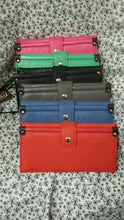 Load image into Gallery viewer, Womens Trifold Wallet Blue, Black, Red, Green, Pink And Gray
