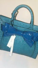Load image into Gallery viewer, Womens Blue Bow Tie Shoulder Purse
