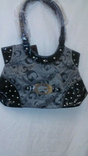 Load image into Gallery viewer, Womens Black G Studded Shoulder Hand Bag Purse
