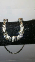 Load image into Gallery viewer, Womens Black Gold Gray Metallic Sparkle Prom Holiday Evening Clutch Purse
