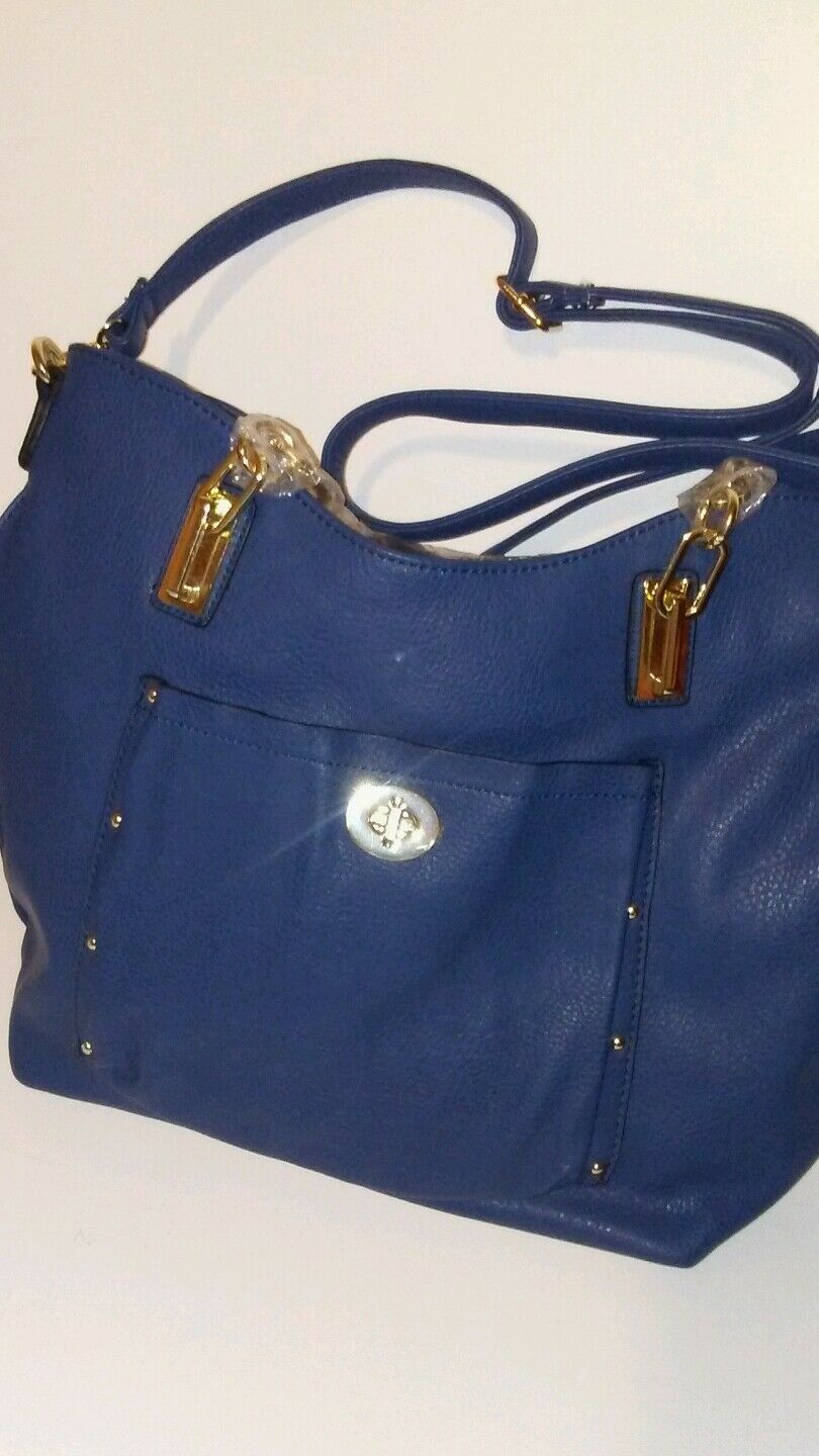 Womens Navy Blue Casual Shoulder Handbag Purse