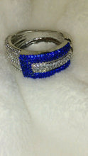 Load image into Gallery viewer, Womens Blue And Silver Rhinestone Bracelet
