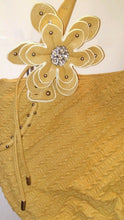 Load image into Gallery viewer, Womens Beige Shoulder Purse With A Gorgeous Rhinestone Flower
