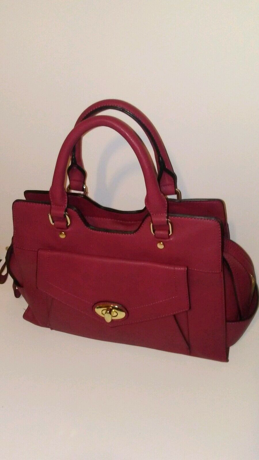 Womens Burgundy Red Shoulder Handbag Purse