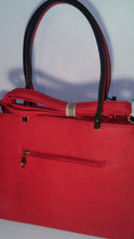 Load image into Gallery viewer, Diophy 2176 Cherry Red Shoulder Handbag Purse with Basket Weave Detail
