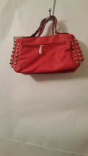 Load image into Gallery viewer, Womens Red And Mint Green Evening Purse with Gold Colored Studds
