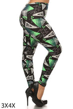 Load image into Gallery viewer, Womens Green Chene Plus Size Leggings XL 1X 2X
