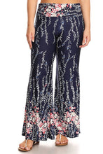 Load image into Gallery viewer, Womens Pink And Blue Floral Designed Bolero Wide Leg Flare Pants XL, 2X, 3X
