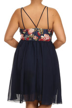 Load image into Gallery viewer, Womens Floral Navy Blue Dress L, XL, 2X
