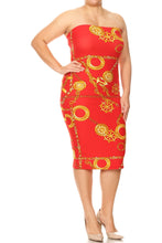 Load image into Gallery viewer, Womens Red Strapless Bodycon Dress
