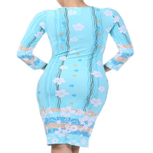 Load image into Gallery viewer, Womens Blue Floral Casual Spring Tea Dress S, M, L
