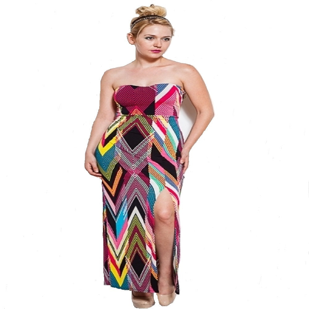 Womens Chevron Print Halter Summer Beach Dress S M L