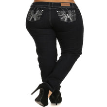 Load image into Gallery viewer, Womens Explosion Of Life Blue Denim Plus Size Jeans 12,14,16
