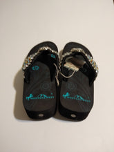 Load image into Gallery viewer, Montana West Aztec Hand Beaded Wedge Flip Flop Sandals with A Pewter Concho Cross 7, 8, 9, 10, 11
