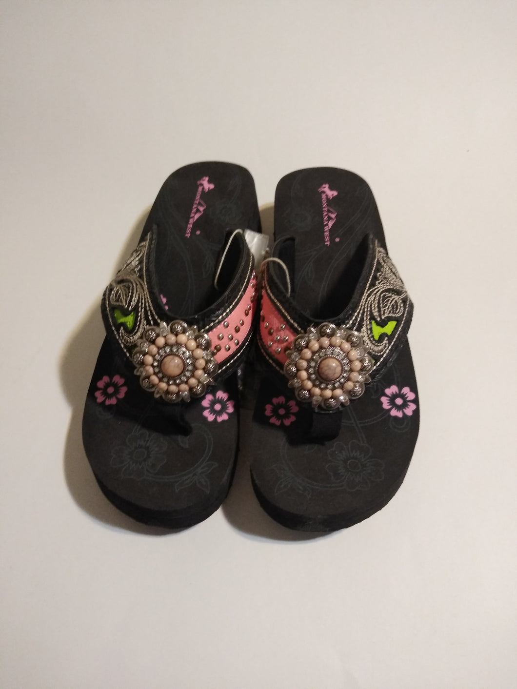 Montana West Hand Beaded Embroidered Sandals 10, 11
