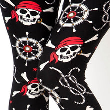 Load image into Gallery viewer, Womens Pirate Skeleton Bone Halloween Inspired Leggings S M L

