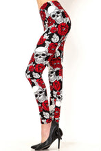 Load image into Gallery viewer, Womens Red And Black Skeleton Bones Leggings S, M, L
