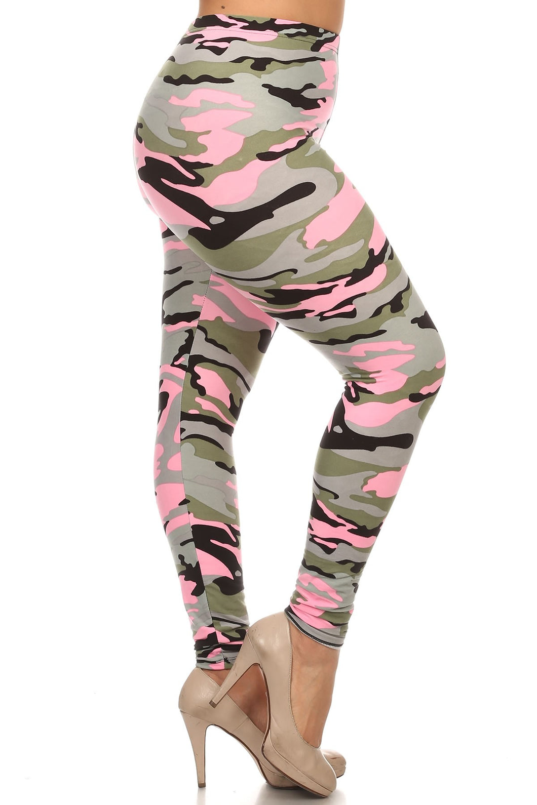 Womens Pink Camouflage Heaven Leggings L XL 1X 2X