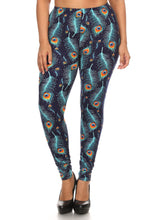 Load image into Gallery viewer, Womens Peacock Surprise Leggings L XL 1X 2X
