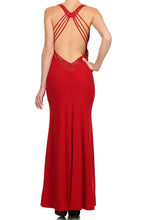 Load image into Gallery viewer, Red V Neck Holiday Prom Backless Cocktail Dress S M L

