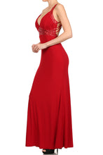 Load image into Gallery viewer, Red V Neck Holiday Prom Backless Cocktail Dress S M L
