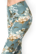 Load image into Gallery viewer, Dark Mint Green Floral Butterfly Brushed Leggings XL 1X 2X
